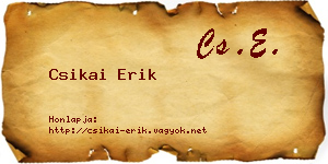 Csikai Erik névjegykártya